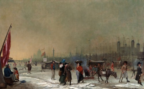 Frost on the Thames The Thames Frozen Over, near the Tower of London, London Samuel Collings,