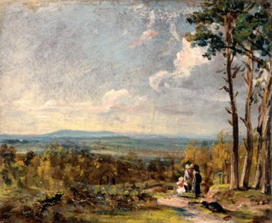 Hampstead Heath, London,  Looking Towards Harrow A View on Hampstead Heath with Figures in the