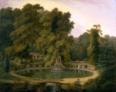 Temple, Fountain and Cave in Sezincote Park A View of the Temple, Fountain, and Cave at Sezincote