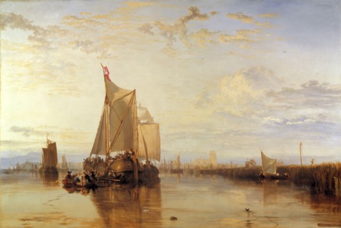 Dort or Dordrecht: The Dort packet-boat from Rotterdam, The Netherlands becalmed Inscribed, lower