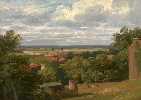 Greenwich Hospital from the Observatory with a Distant View of London, Thomas Hofland, 1777-1843,