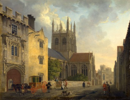 Merton College, Oxford Signed and dated in brown paint, lower left: "MRooker | pinx | [...]",