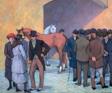 A Morning at Tattersall's Signed, lower right: "Robert Bevan", Robert Polhill Bevan, 1865-1925,
