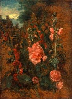 Study of Hollyhocks Hollyhocks, Attributed to John Constable, 1776-1837, British