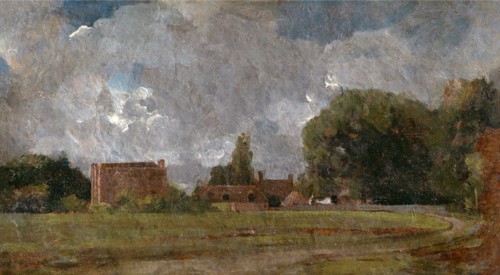 Golding Constable's House, East Bergholt: the Artist's birthplace Landscape with Village and Trees,