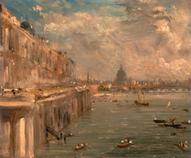 London, Somerset House Terrace from Waterloo Bridge Somerset House Terrace and the Thames: a View