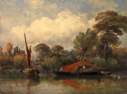Opposite my House at Barnes Signed and dated, lower left: "E. W. Cooke. ARA. 1862", Edward William
