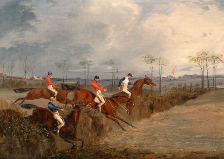 Scenes From a Steeplechase: Another Hedge A Steeplechase: Taking a Hedge and Ditch Signed in black