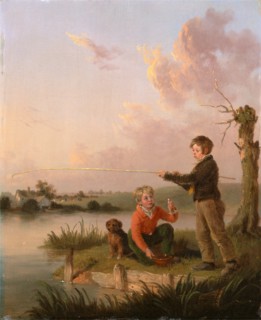 The Young Anglers The Young Fishermen Signed, lower center: "E. Bristow", Edmund Bristow,