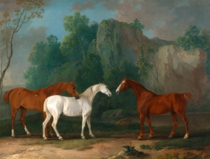 Three Hunters in a Rocky Landscape Signed and dated, lower left: "S Gilpin 1775", Sawrey Gilpin,