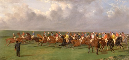 Silks and Satins of the Turf Signed and dated, lower left: "Ben Herring | 1865", Benjamin Herring,