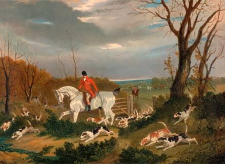 The Suffolk Hunt: Going to Cover near Herringswell The Suffolk Hunt - Going to Cover near