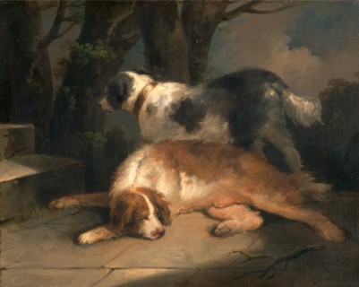 Setters Retrievers Signed, lower right: "g morland | pinx", George Morland, 1763-1804, British