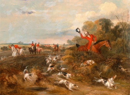 Bachelor's Hall: Capping on Hounds Signed and dated in brown paint, lower left: "Painted by | F.C.