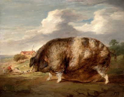 Gloucestershire Old Spot Signed in brown paint, lower right: "JW", James Ward, 1769-1859, British