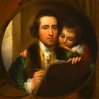 The Artist and His Son Raphael Self-Portrait with Raphael West, Benjamin West, 1738-1820, American