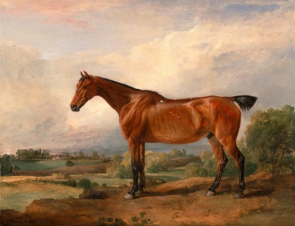 A Hunter in a Landscape Signed and dated in black paint, lower left: "J Ward A. 1810", James Ward,