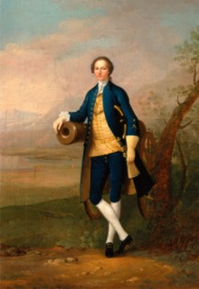 Gentleman with a Cannon Signed and dated in brown paint, lower left: "ADevis pinx | 1741", Arthur