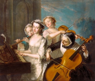 The Sense of Hearing The Sense of Sound Signed, lower right: "Ph. Mercier fecit.", Philippe