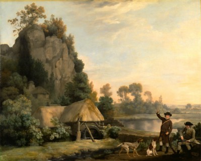 Two Gentlemen Going a Shooting, with a View of Creswell Crags, Taken on the Spot, George Stubbs,