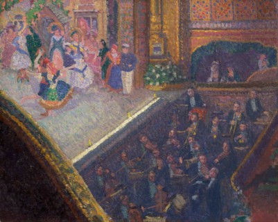 Ballet Scene from "On the Sands" Signed, lower left: "S. F. GORE" [in a rectangle], Spencer