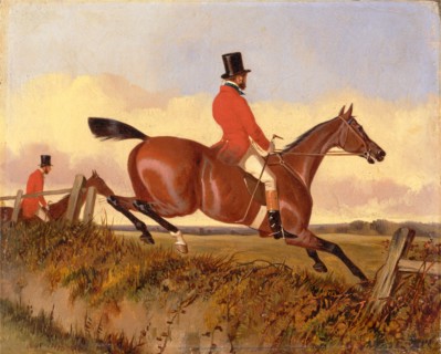 Foxhunting: Clearing a Bank, John Dalby, active 1826-1853, British