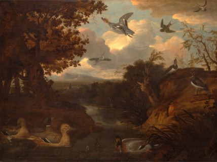 Ducks and Other Birds about a Stream in an Italianate Landscape Enten und andere Vogel an einem