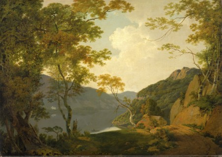 Lake Scene Signed and dated lower right: "I.W. Pinxt | 1790", Joseph Wright of Derby, 1734-1797,