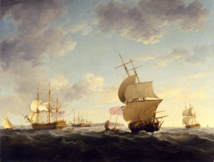 Shipping in the English Channel English Shipping in a Breeze in the Channel, 'Evening', c.1755 Men
