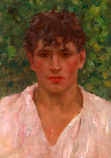 Portrait of a Young Man with Open Collar, Henry Scott Tuke, 1858-1929, British