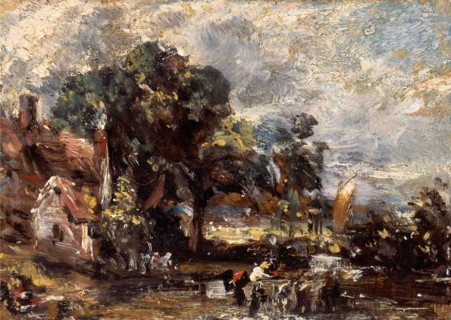 Sketch for "The Haywain", John Constable, 1776-1837, British