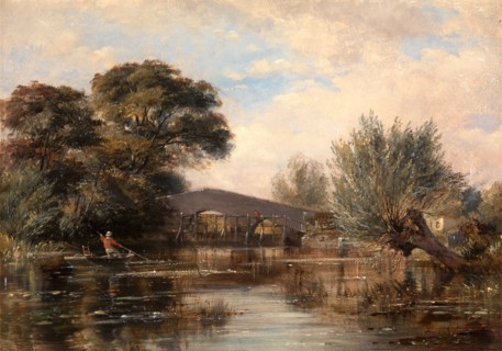 Godstow Bridge near Oxford Inscribed, verso, upper center: "Painted on the Spot | by me" Signed and