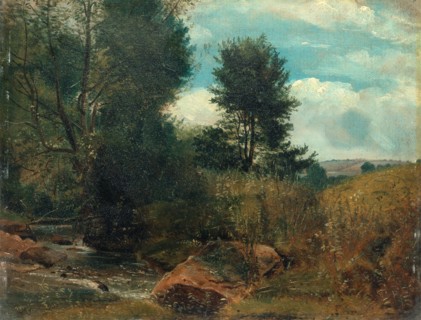 View on the River Sid, near Sidmouth On the Sid near Sidmouth Brooks, Trees and Meadows, Lionel