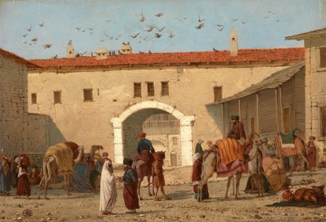 Caravanserai at Mylasa in Asia Minor Caravanserai at Mylasa, Turkey signed and dated 1845, Richard