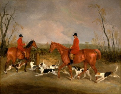 George Mountford, Huntsman to the Quorn, and W. Derry, Whipper-In, at John O'Gaunt's Gorse, near