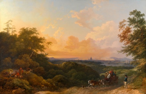 The Evening Coach, London in the Distance The Evening Coach, with London in the Distance The