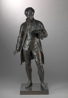 Oliver Goldsmith Chiselled on side of base, proper right: "R. A. Sc. | LONDON; proper left: