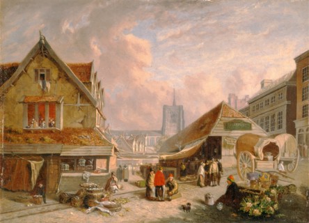 The Old Fishmarket, Norwich Signed and dated, lower right: "D. H. | 1825", David Hodgson,