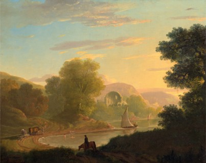 An Imaginary Coast Scene, with the Temple of Venus at Baiae Signed and dated, lower right: "T Jones