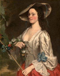 Portrait of a Woman A Woman in Shepherdess' Costume Signed in brown paint (abraded), lower left: