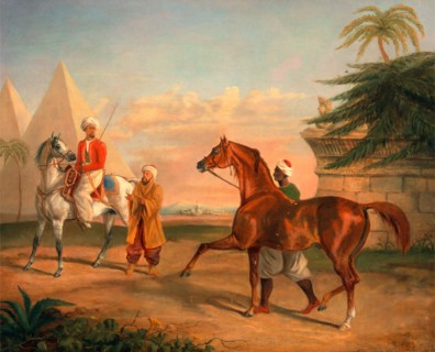 Mameluke purchasing an Arabian stallion A Mameluke Purchasing an Arab Stallion From a Horse Dealer