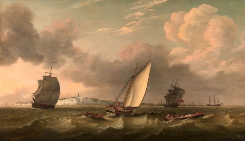A Packet Boat Under Sail in a Breeze off the South Foreland Signed and dated, lower left: "T. Luny