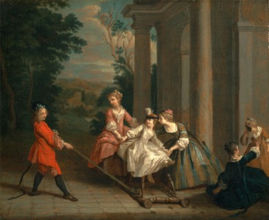 Children Playing with a Hobby Horse, Joseph Francis Nollekens, 1702-1748, Flemish