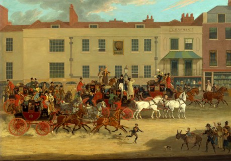North Country Mails at the Peacock, Islington, London Signed and dated, lower right: "J. Pollard |