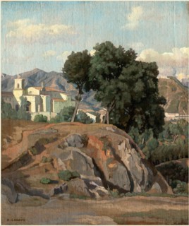 Félix-Hippolyte LanoÃ¼e, French (1812-1872), View of La Cava, c. 1840, oil on canvas