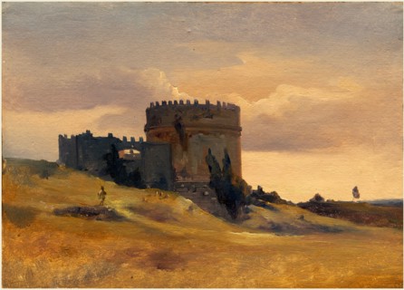 Léon-FranÃ§ois-Antoine Fleury, French (1804-1858), The Tomb of Cecaelia Metella, c. 1830, oil on