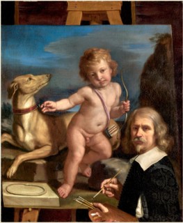 Giovanni Francesco Barbieri, called Guercino, Italian (1591-1666), Self-Portrait before a Painting