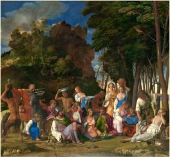 Giovanni Bellini and Titian, Italian (c. 1430-1435-1516), The Feast of the Gods, 1514-1529, oil on