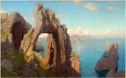 William Stanley Haseltine, Natural Arch at Capri, American, 1835-1900, 1871, oil on canvas