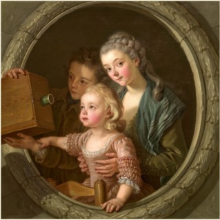 Charles Amédée Philippe Van Loo, The Camera Obscura, French, 1719-1795, 1764, oil on canvas
